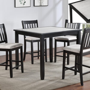 SALVADOR 5 piece counter height dining table set with cushioned chairs