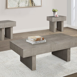 Crawley cocktail table set with modern concrete-style design