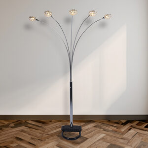 Half moon style floor lamp with arched multi-light design