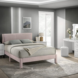 LUCIA pink upholstered modern bed frame